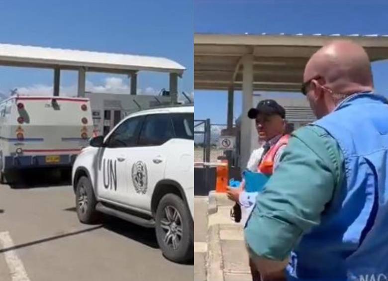 Carro de valores en caravana de liberaci n del padre de Luis D az