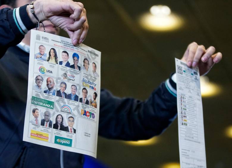 Imagen de referencia de los tarjetones para elecciones presidenciales. FOTO: COLPRENSA