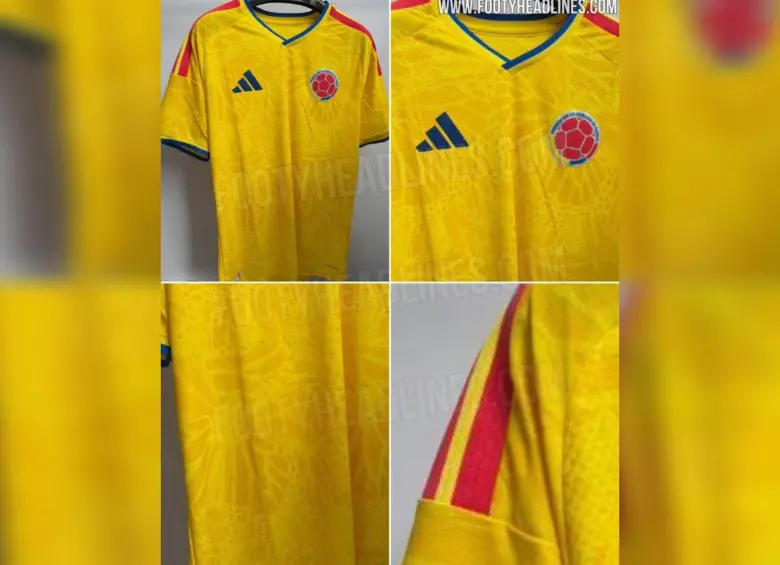 Los detalles en cuello, hombro y mangas de la camiseta de la Selección. Foto: FootyHeadliners
