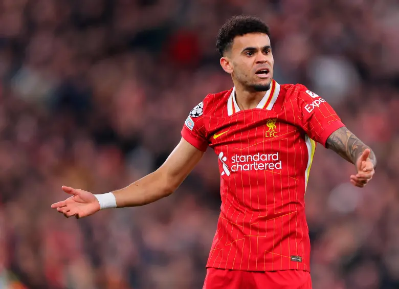 Luis Díaz todavía no define su futuro con el Liverpool, y no se sabe si continuará o no en el conjunto inglés. FOTO: GETTY