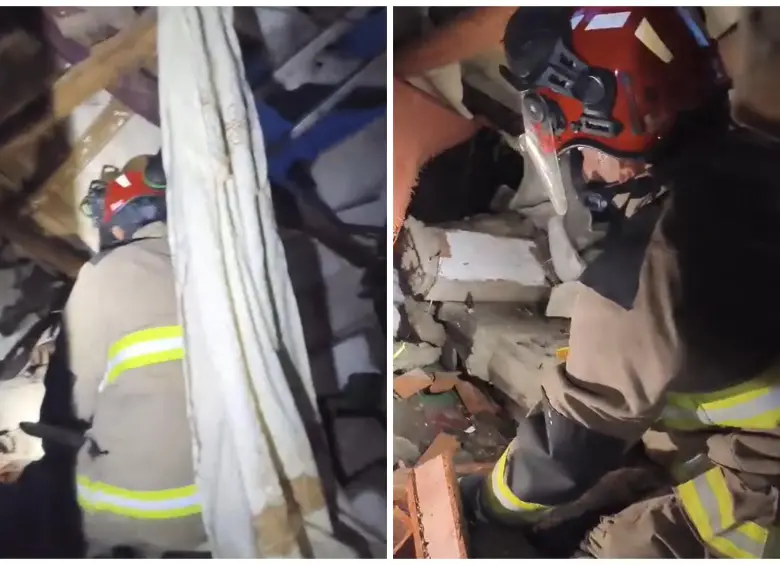 En el lugar permanecen dos máquinas de bomberos y ocho unidades que trabajan en la atención de la emergencia. FOTO Bomberos La Estrella.