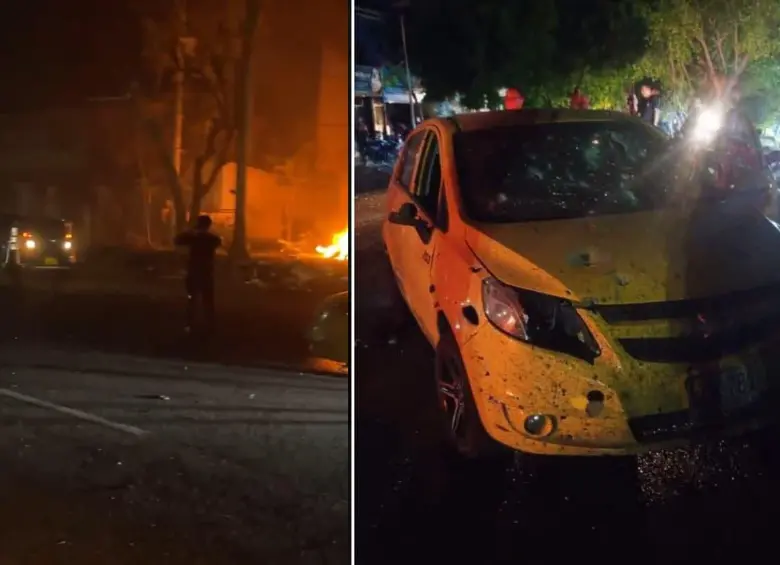 Se presentó un atentado con carro bomba en Los Patios, Norte de Santander. FOTOS: Captruras de video 