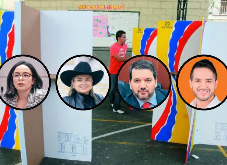 Jennifer Pedraza, Lina Garrido, Julio Chagüí y Juan David Duque, candidatos de las listas analizadas para esta entrega. Foto: Juan Antonio Sánchez.