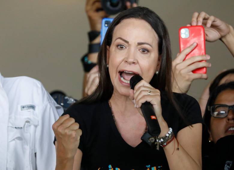 María Corina Machado, líder política de la oposición al régimen chavista en Venezuela. FOTO: GETTY.