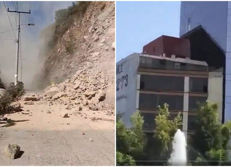 Un potente sismo de magnitud 7,3 con epicentro en la frontera entre México y Guatemala sacudió este viernes el sur mexicano y parte de Centroamérica. FOTO: Captura de video de redes sociales