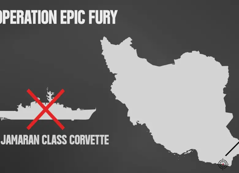 Una corbeta iraní de clase Jamaran fue atacada. FOTO: Comando Central de Estados Unidos