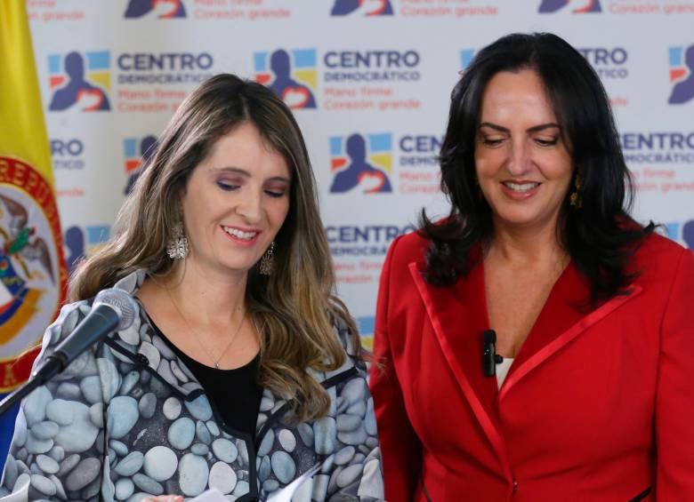 Paloma Valencia se pronunció sobre la salida de María Fernanda Cabal y José Félix Lafaurie del Centro Democrático y aseguró que el partido “no se va a dividir”. FOTO: Colprensa. 
