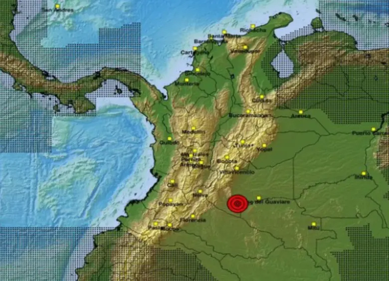 El movimiento sísmico tuvo epicentro en el departamento del Meta. Foto: SGC