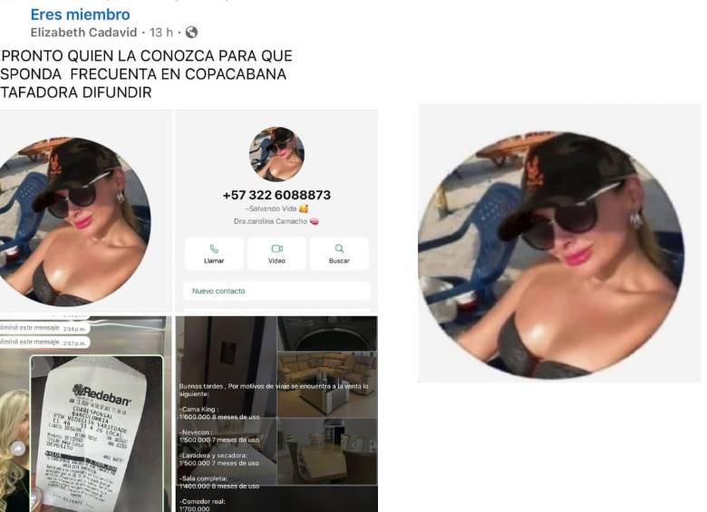 A Laura le robaron una foto de sus redes sociales para estafar a personas en Antioquia. FOTO: Cortesía 