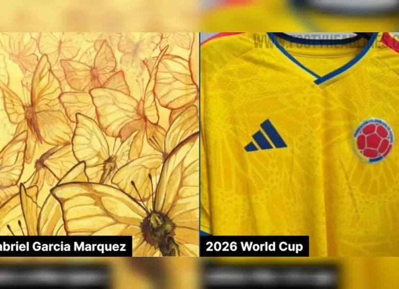 Este sería el patrón de la camiseta de la Selección, homenaje al nobel colombiano. Foto: FootyHeadliners