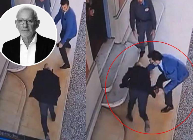 La defensa de Jonathan Andic presentó este video de seguridad, que muestra una caída de Isak Andic ocurrida meses antes de su fallecimiento. Foto: captura de video / Getty