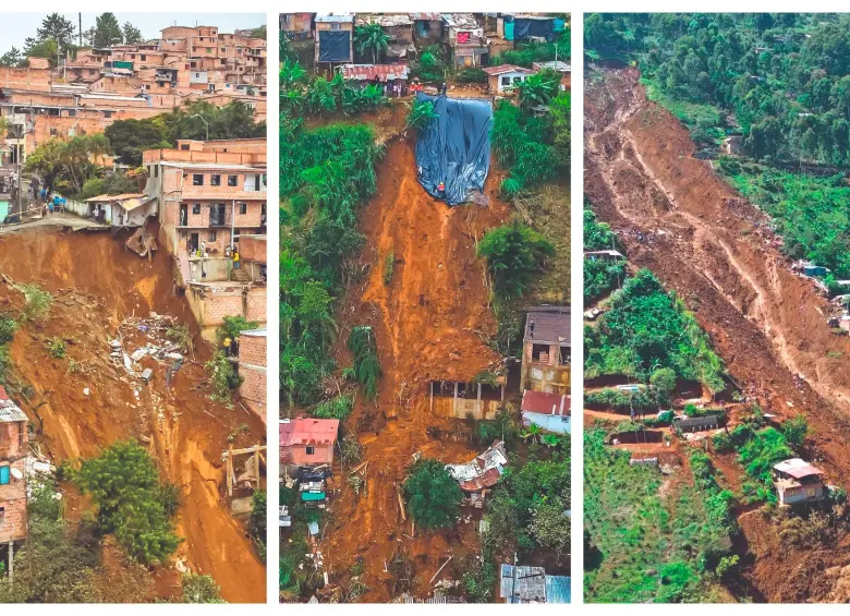 Hay más de 65 puntos críticos por asentamientos en las laderas de Medellín. FOTO: CAMILO SUÁREZ