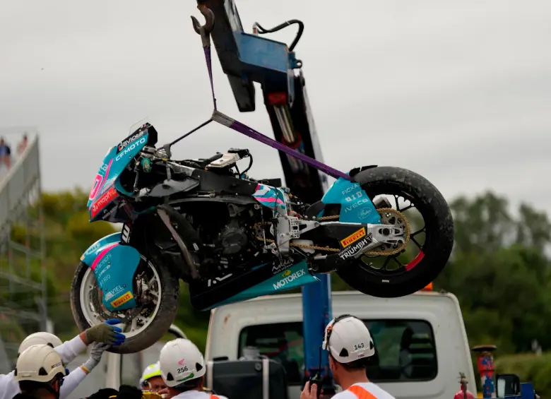 Afortunadamente David Alonso no tuvo consecuencias graves pese a que su moto quedó destruida. FOTOS GETTY