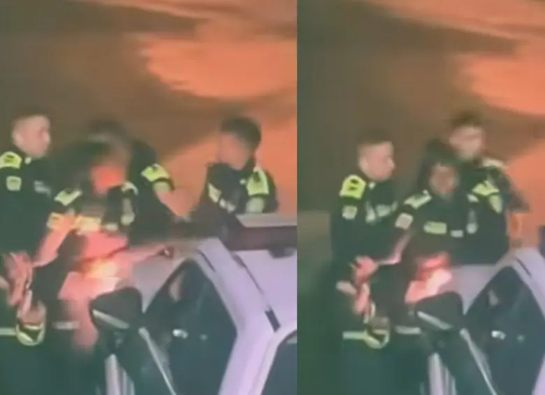 Así terminó capturada la patrullera Winy Saray Córdoba Murillo. Foto: captura de video Notimóvil Chocó. 