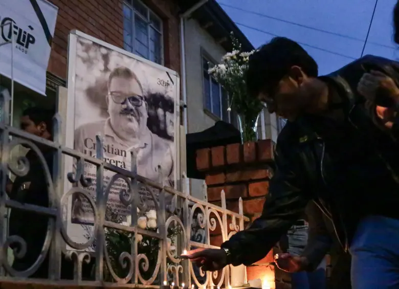 Homenaje a Cristian Herrera, colegas exigen justicia por el crimen del periodista. Foto: Colprensa