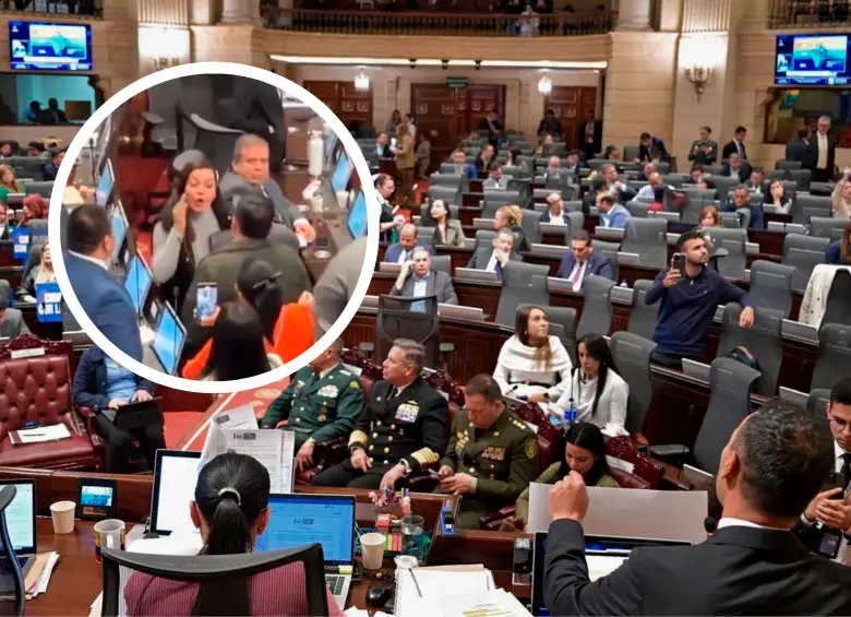 La representante Luz Pastrana increpó con fuerza a Salamanca, denunciando sabotaje al debate y desatando una confrontación que se volvió viral. FOTO: MINDEFENSA-CORTESÍA