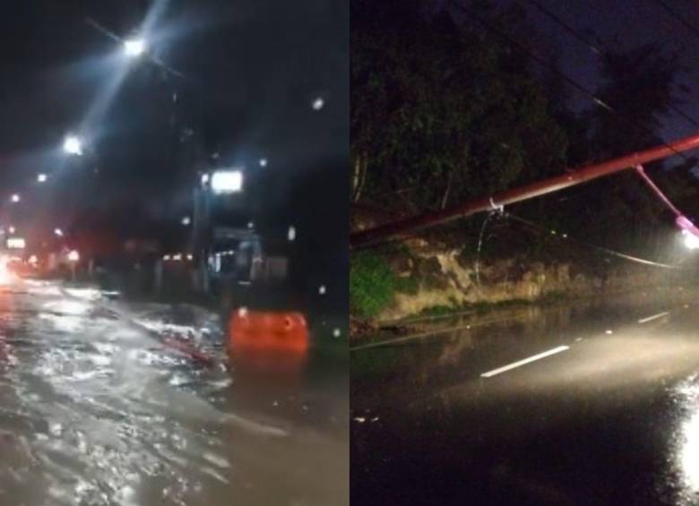 Las lluvias han provocado inundaciones en las vías y caídas de postes de electricidad. FOTOS: Tomadas de redes sociales