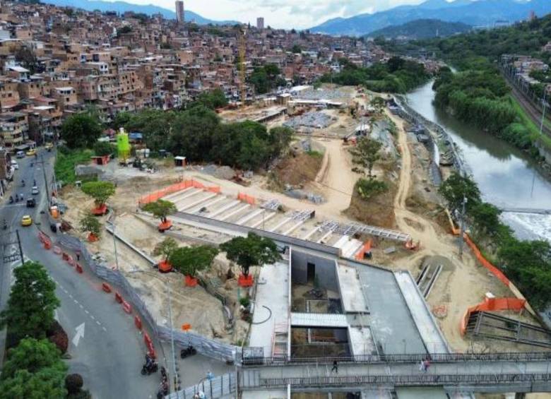 Uno de los frentes de obras en el Norte de Medellín ya presenta avances importantes. FOTO: EL COLOMBIANO
