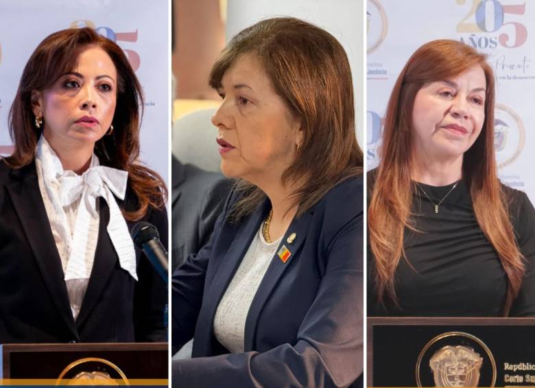 De izquierda a derecha: Paula Andrea Ramírez; Blanca Nélida Prieto y Emérita del Socorro Mora. FOTOS: CORTE SUPREMA DE JUSTICIA.