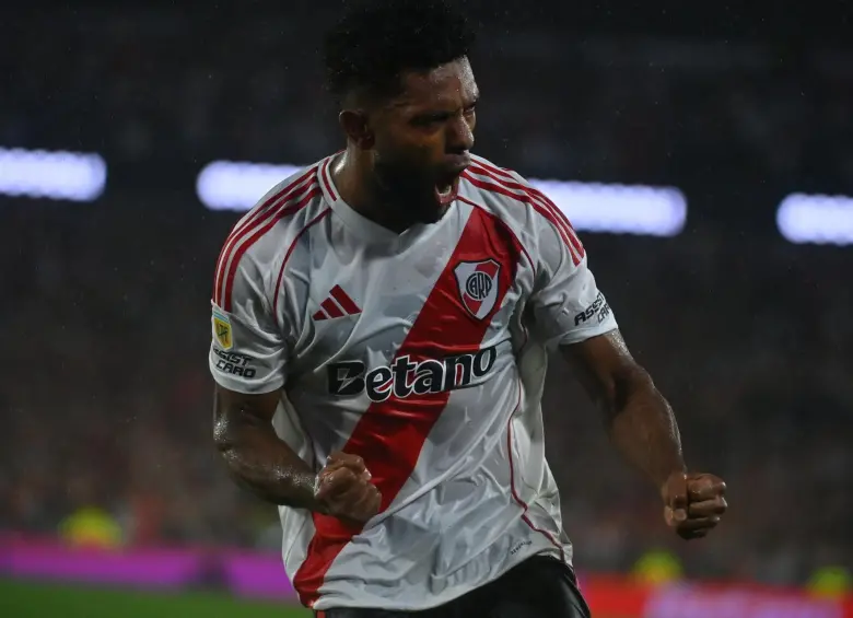 Borja celebrando un gol con River. FOTO: REDES SOCIALES RIVER PLATE
