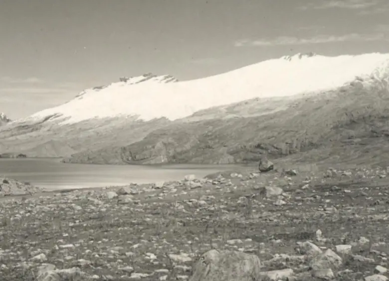Así se veía el glaciar Cerros de la Plaza Sierra Nevada El Cocuy en 1959. Foto: Thomas Van der Hammen (Ideam)