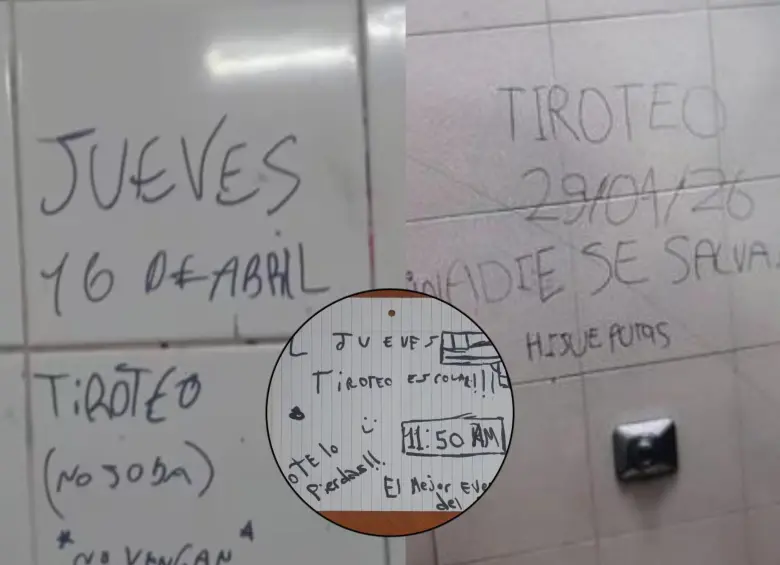 Diferentes colegios de Latinoamérica han buscado sembrar temor con retos advirtiendo un tiroteo. Fotos: redes sociales y La Nación - Argentina
