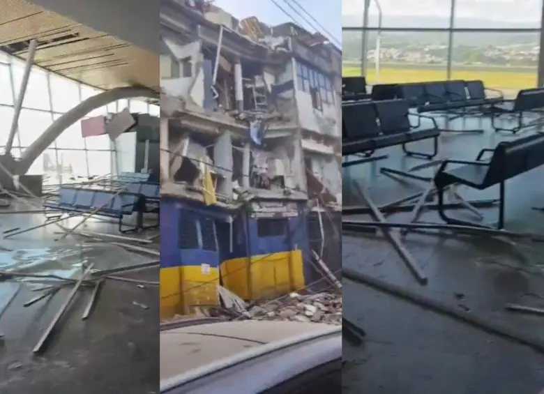 Estos son algunos daños que se registran en Pereira. Foto: Captura de videos redes sociales