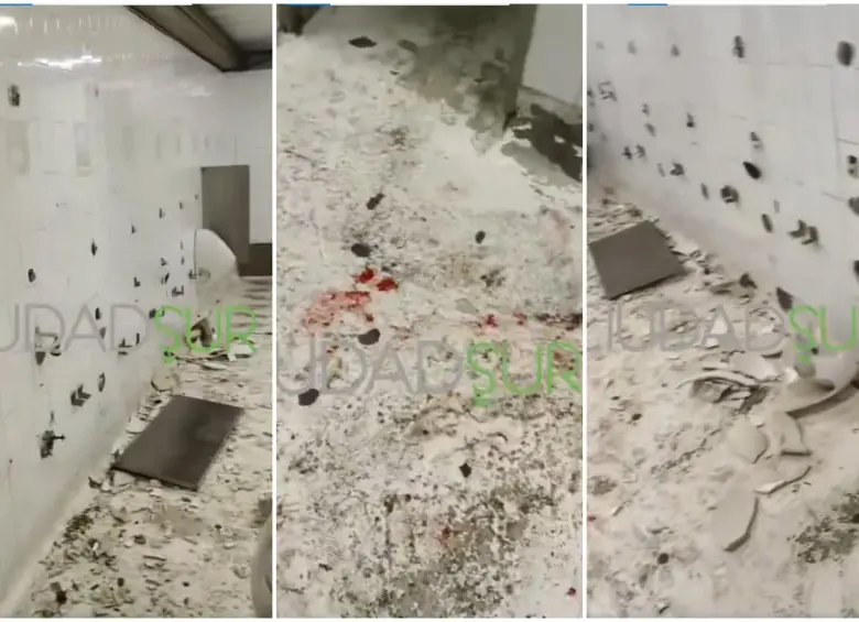 Así quedaron los baños de la tribuna norte del Atanasio. FOTO: Captura de video de redes sociales @ciudadsur_
