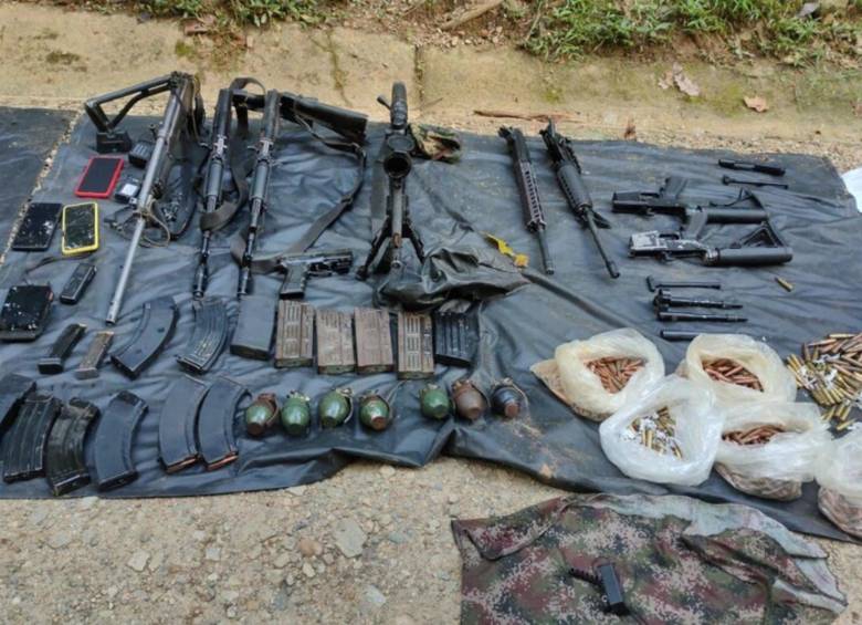 Armamento pesado que iba dirigido hacia las disidencias de las Farc. FOTO: COLPRENSA