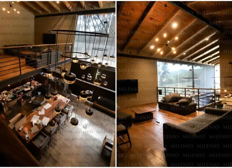 Más zonas de la casa donde estuvo alias El Mencho. El segundo piso, donde se ve una sala y la cocina desde arriba. FOTO: Cortesía de Milenio