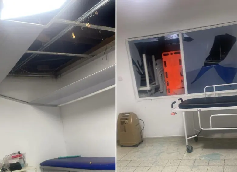 El ESE Centro Uno Hospital San Juan Bautista sufrió graves afectaciones en sus instalaciones tras las explosiones. FOTO: Tomada de redes sociales.