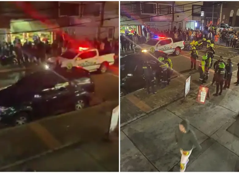 Las autoridades investigan el ataque en Usaquén. FOTO: Captura de video de redes sociales @ColombiaOscura