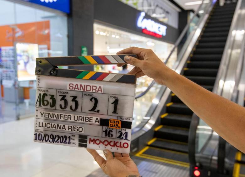 Imagen del rodaje de de la película Sandra en el centro comercial Mayorca. Foto: Edwin Bustamante Restrepo