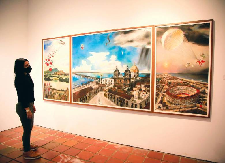 Obra “Panorámica de Cartagena”, de Enrique Grau. FOTO EFE