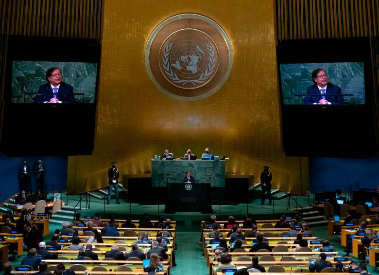 Esta fue la primera parición de Gustavo Petro como jefe de Estado en la Asamblea de la ONU. FOTO: CORTESÍA PRESIDENCIA 