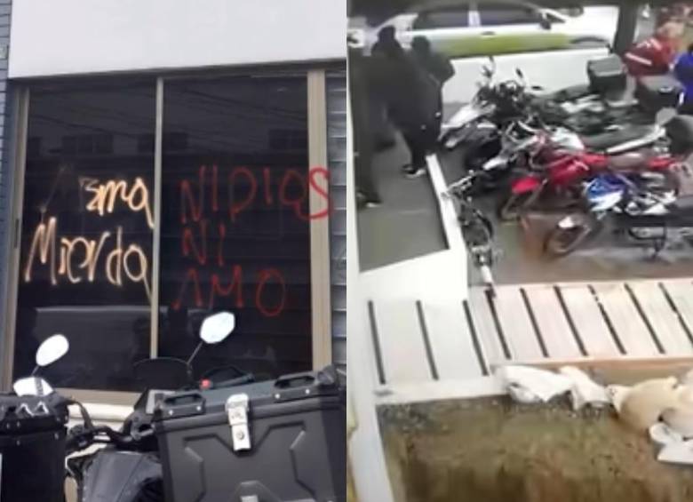 La sede del partido MIRA y la campaña presidencial de Paloma Valencia fueron vandalizadas durante disturbios registrados en Bogotá. FOTO: Partido MIRA.