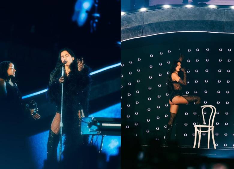 Dua Lipa durante su concierto en Bogotá. FOTO: SENCIA BOGOTÁ. 