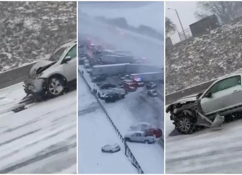 Varios conductores siguen varados en la zona del accidente. FOTO: Captura video de redes sociales @AlertaMundoNews y @WeatherMonitors