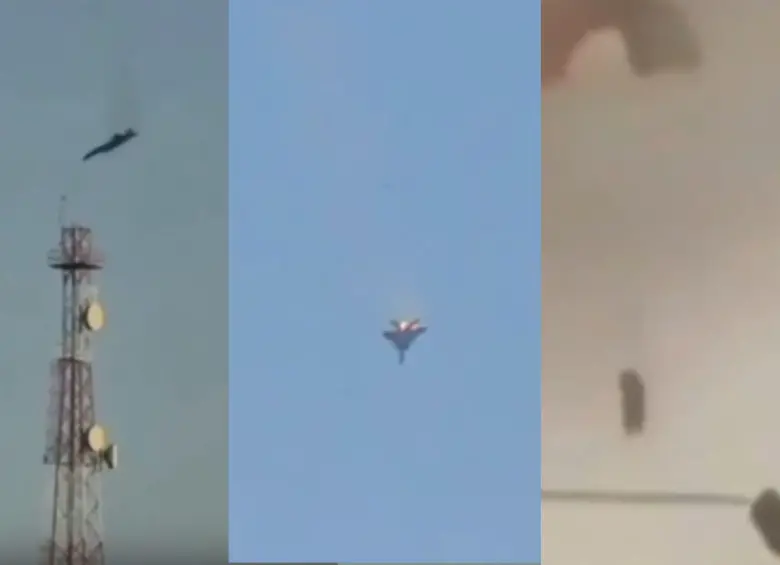 Tres cazas F-15 de Estados Unidos fueron derribados por Kuwait en medio de la tensión que se vive en Medio Oriente. Fotos: capturas de videos redes sociales 