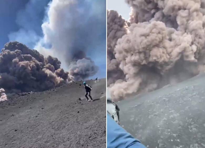 Así fue la erupción del volcán Etna, el más grande de Europa, en la isla de Sicilia. Su altura de 3.369 metros superó los 5.000 con el humo y las cenizas. FOTOS: Capturas de video