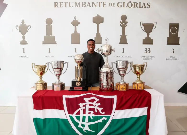 El futbolista Jhon Arias llegó a Fluminense en 2021. En el fútbol colombiano vistió la camiseta de clubes históricos como América y Santa Fe. FOTO: TOMADA DEL X DE @FluminenseFC