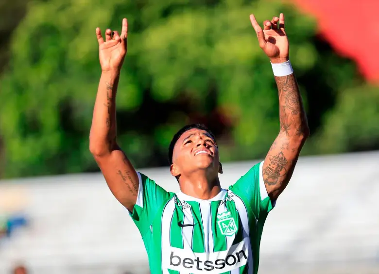 Juan Manuel Zapata, autor del primer gol de Nacional en el triunfo ante Tigres. FOTO CAMILO SUÁREZ