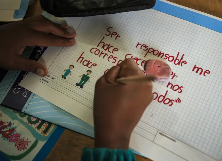 Imagen de referencia para ilustrar a una niña haciendo sus tareas de la escuela. Foto: Andrés Camilo Suárez Echeverry.