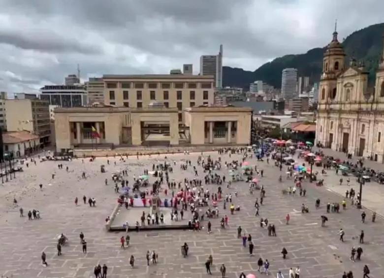 La Plaza de Bolívar ha sido lugar de otros conciertos realizados por el gobierno de Gustavo Petro. FOTO: Captura de video