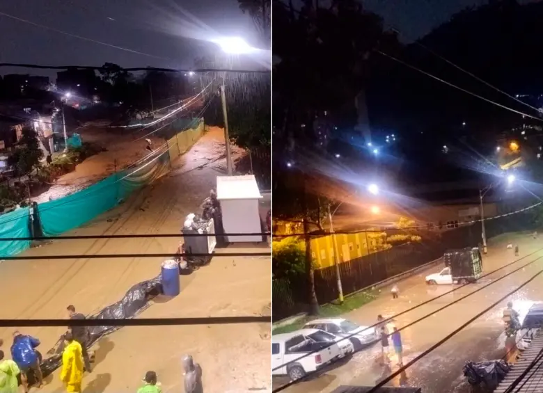 Así lucían algunas vías de la ciudad en la noche de este lunes. FOTOS Cortesía @DAGRDMedellin