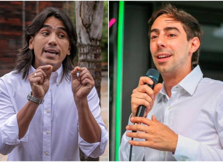Albert Corredor y Juan Carlos Upegui, candidatos a la Alcaldía de Medellín. FOTO: EL COLOMBIANO Y TWITTER