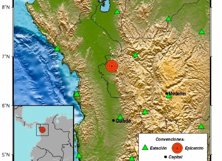 El sismo de este viernes se sintió con fuerza en tres municipios. FOTO: Tomada de X @sgcol