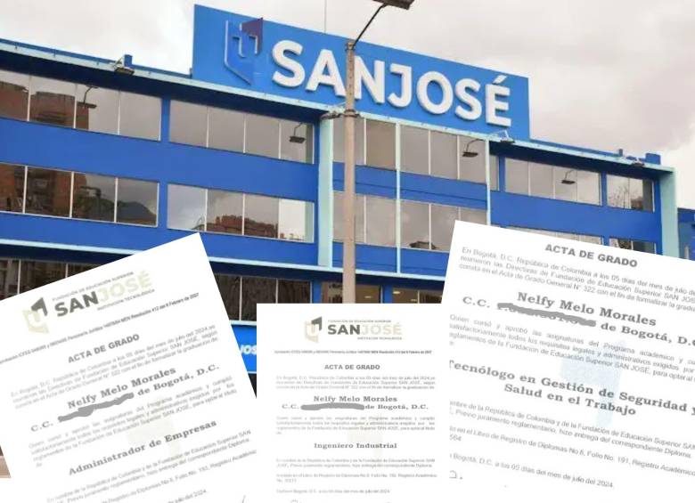 La Fundación Universitaria San José enfrenta una polémica por entrega expres de títulos universitarios. Foto: Redes sociales.
