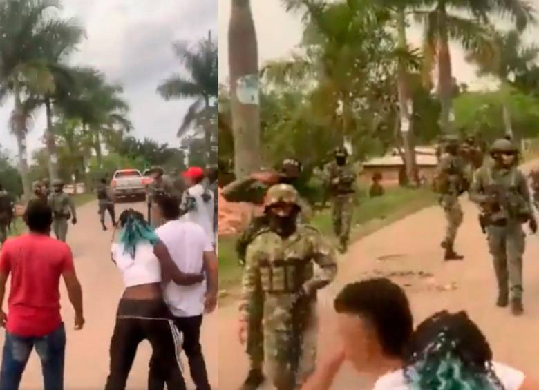 El video sobre la situación en contra de los uniformados ha generado indignación en redes. FOTO Captura de video 