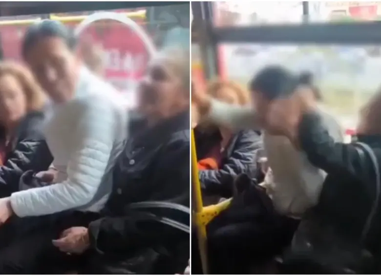 Con el pasar del momento, la discusión escaló hasta una agresión física por parte de una de las involucradas, que le pegó en la cabeza a la otra. FOTO: Captura de video redes sociales